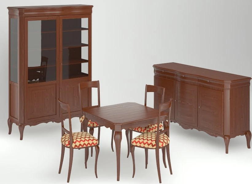 dining room furniture set 3D Model .c4d .max .obj .3ds .fbx .stl .blend 