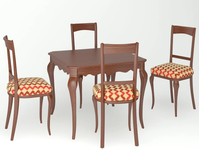 table and chairs 3D Model .c4d .max .obj .3ds .fbx .stl .blend 