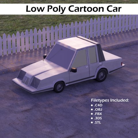 low poly fortnite car 3D Model .c4d .max .obj .3ds .fbx .stl .blend 