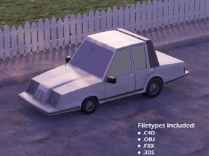 auto fortnite low poly Modello 3D