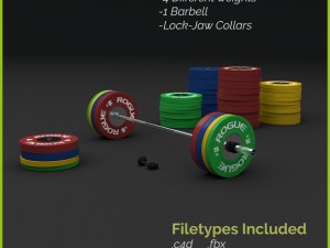 olympic weightlifting barbell crossfit Modelo 3D