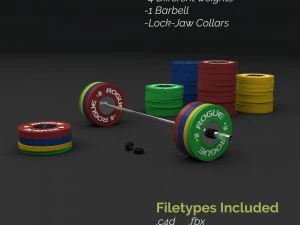 olympic weightlifting barbell crossfit 3D Model