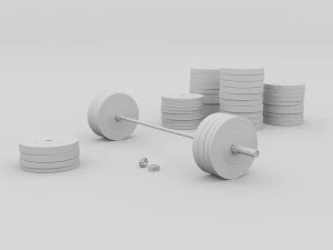 olympic weightlifting barbell crossfit 3D Model