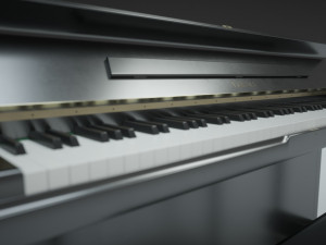 upright piano with stool 3D मॉडल