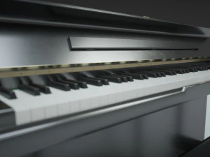 pianoforte verticale con sgabello Modello 3D