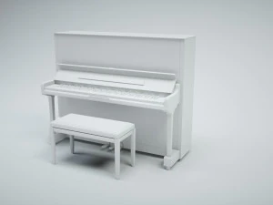 pianoforte verticale con sgabello Modello 3D