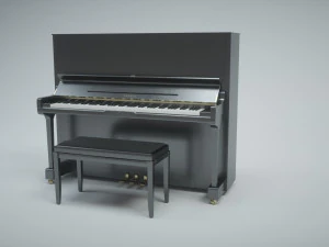 pianoforte verticale con sgabello Modello 3D