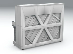 pianoforte verticale con sgabello Modello 3D