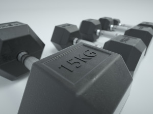 dumbbell set and rack 3D Модель