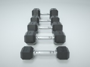 dumbbell set and rack 3D Модель