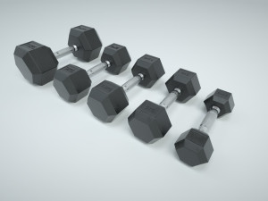 dumbbell set and rack 3D Модель