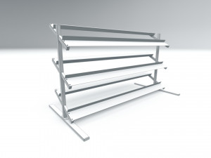 dumbbell set and rack 3D Модель