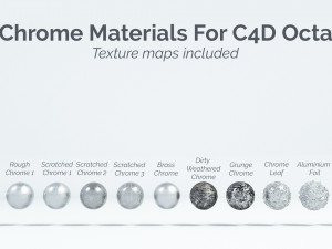 11 chrome materials for c4d octane render texture Texturas CG