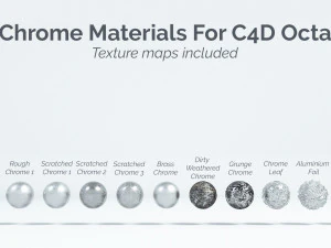 11 chrome materials for c4d octane render texture CG Textures