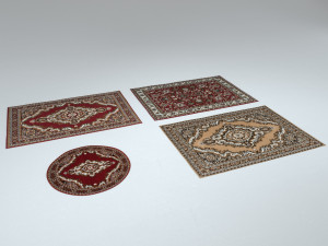 4 persian rugs 3D मॉडल