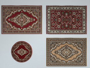 4 persian rugs Model 3D