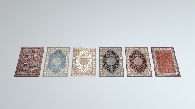 6 scottish rugs 3D Model .c4d .max .obj .3ds .fbx .stl .blend 