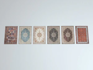 6 scottish rugs 3D Model