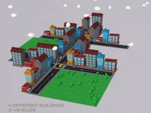 low poly city pack 3D Model