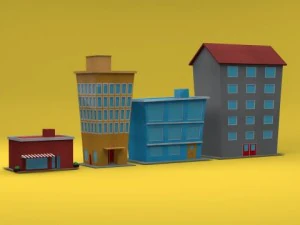 low poly city pack 3D Model