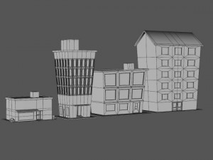 low poly city pack 3D मॉडल