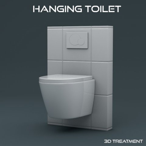 hanging toilet 3D Model .c4d .max .obj .3ds .fbx .stl .blend 