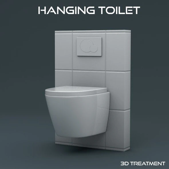 hanging toilet 3D Model .c4d .max .obj .3ds .fbx .stl .blend 