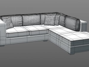 l shaped couch 3D मॉडल