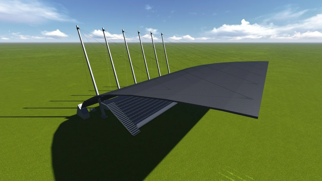 cable sun protection with stadium 3D Model .c4d .max .obj .3ds .fbx .stl .blend