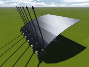 cable sun protection with stadium 3D मॉडल