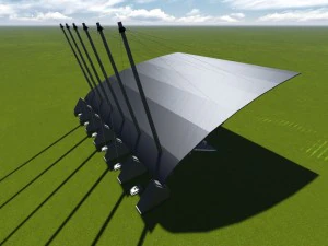 cable sun protection with stadium 3D Model