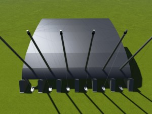 cable sun protection with stadium 3D मॉडल