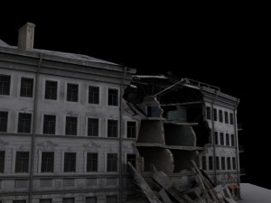 low poly destroyed building 3D Model