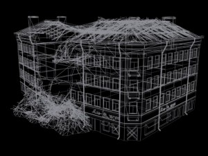 low poly destroyed building 3D Model