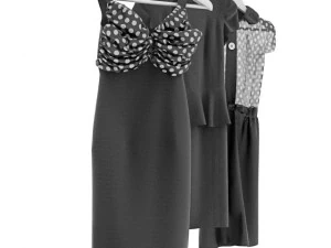 realistic dresses on hangers 3D Model