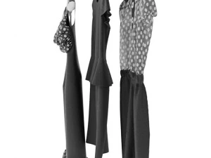 realistic dresses on hangers 3D Model