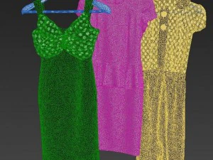 realistic dresses on hangers 3D Model