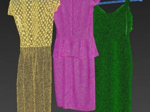 realistic dresses on hangers 3D Model