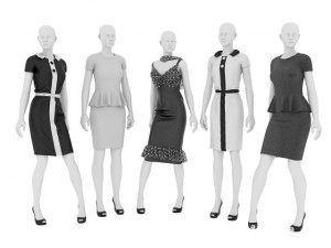 female mannequins in dresses01 3D Model