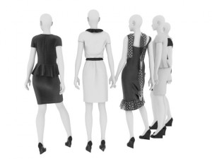 female mannequins in dresses01 3D Model