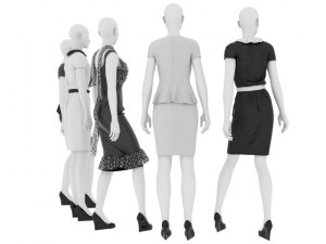 female mannequins in dresses01 3D Model
