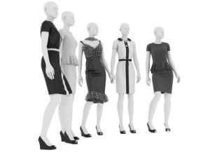 female mannequins in dresses01 3D Model