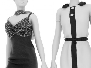 female mannequins in dresses01 3D Model