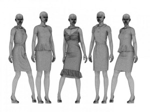 female mannequins in dresses01 3D Model
