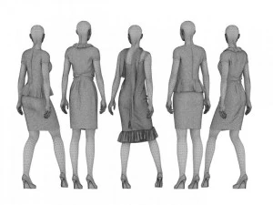 female mannequins in dresses01 3D Model
