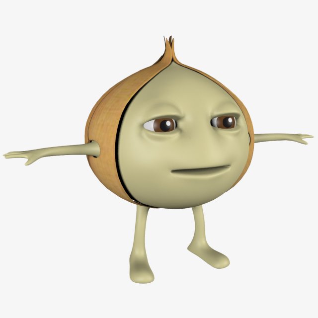onion mascot character Modelo 3D .c4d .max .obj .3ds .fbx .stl .blend