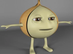 onion mascot character 3D Model