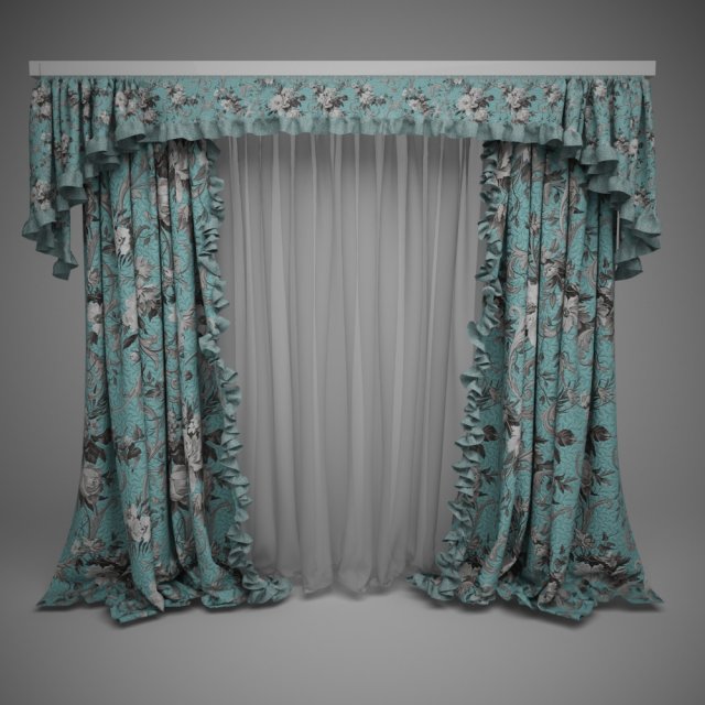 curtain 01 3D Model .c4d .max .obj .3ds .fbx .stl .blend 