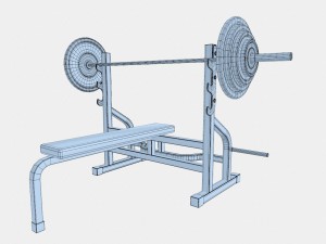 bench press Modello 3D