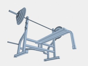 bench press Modello 3D